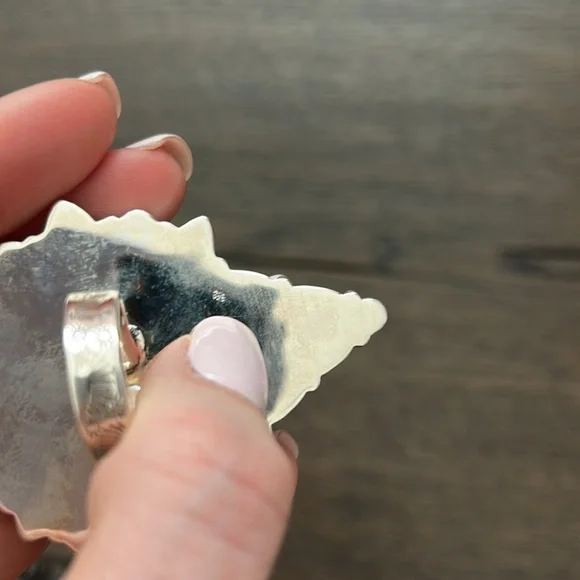 Sterling Turquoise and Pink Statement Ring - Picture 2 of 5